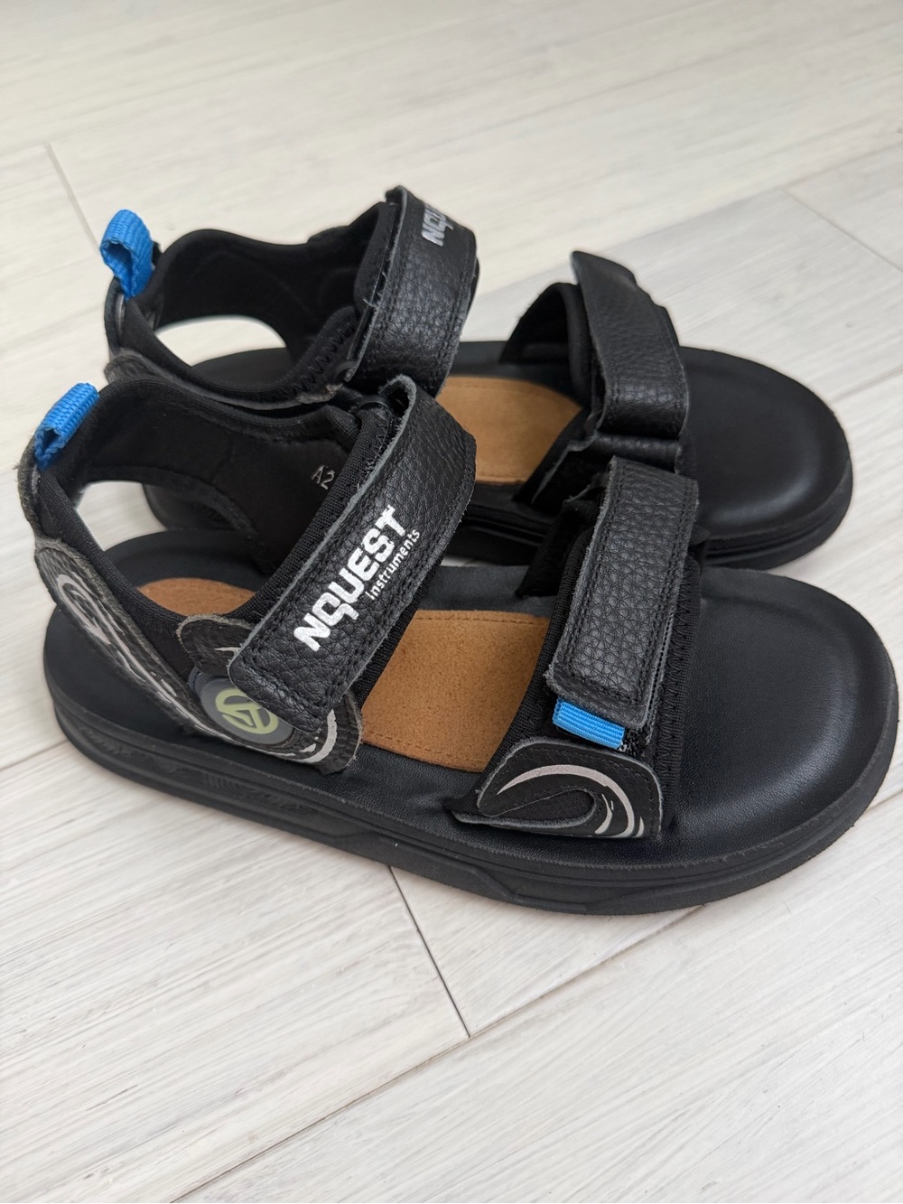 Kids Black and Blue Adjustable Sport Sandals